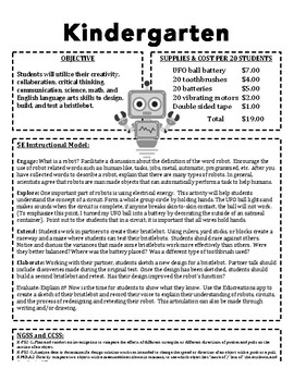 Preview of Let's Make a Robot!  (Kindergarten)