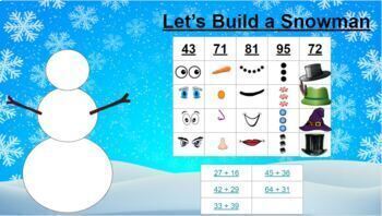 Preview of Let's Make a Snowman-2-digit Adding with Regrouping Review