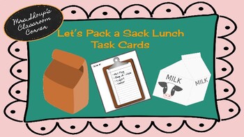Preview of Let's Pack a Sack Lunch Task Box- Transition and Functional Skills
