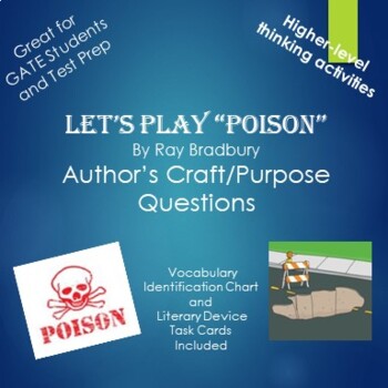 Preview of Let's Play Poison by Ray Bradbury Author's Purpose Questions and Activities