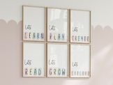 Let's Play, Read, Learn, Grow, Create, Explore Poster Bund