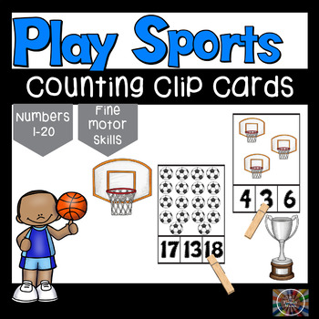 Preview of Sports Count and Clip Number Cards