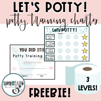 Preview of Let's Potty - Potty Training Reward Charts and Certificates