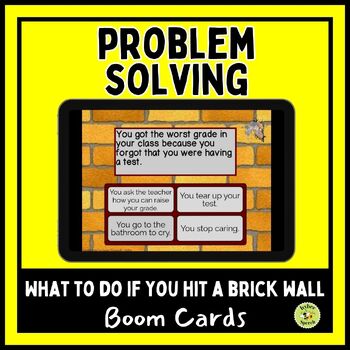 Preview of Social Problem Solving Hitting a Brick Wall BOOM Cards