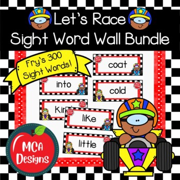 Preview of Racing Sight Word Wall Bundle