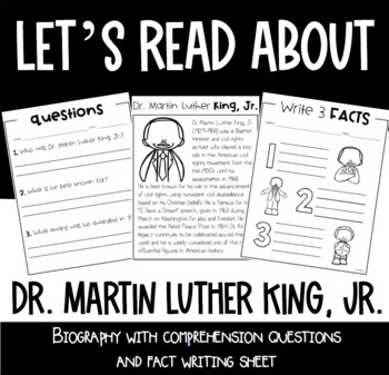 Preview of Let's Read About Dr. Martin Luther King, Jr. (biography/comprehension/facts)