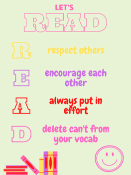 Preview of Let's Read Acronym Poster