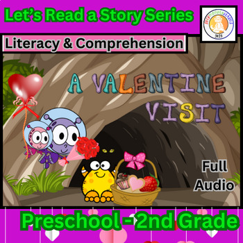 Preview of Let's Read a Story! A Valentine Visit - Reading Comprehension Boom ™ Cards