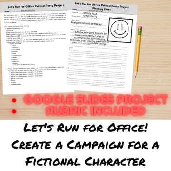 Preview of Let's Run for Office Project - Fictional Character Campaign!