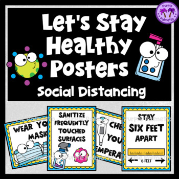 Preview of Let's Stay Healthy | Social Distancing | Posters