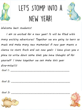 Preview of Let's Stomp Into a New Year, Welcome Back letter
