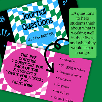 Preview of Let's Talk About Life: 49 Questions for MS & HS Students - Building Confidence