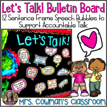 Preview of Let's Talk Bulletin Board Display - Sentence Frame Speech Bubbles