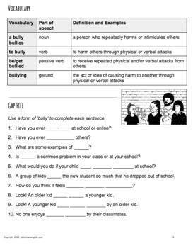 Bullies (Use of English): English ESL worksheets pdf & doc