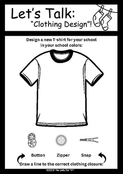 Preview of Let's Talk: "Clothing Design" - A Creative Activities Menu by the LML