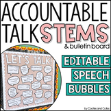 Accountable Talk | Math Talk Stems | Editable Bulletin Board