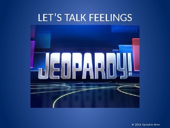 Preview of Let's Talk Feelings Jeopardy
