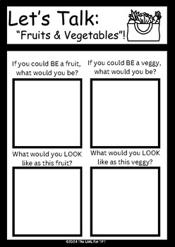 Preview of Let's Talk: "Fruits & Vegetables" - A Creative Activities Menu by the LML