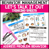 Let's Talk It Out: Thinking Sheet: Behavior Management