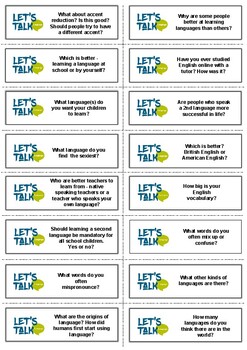 Let's Talk Languages - Discussion Cards by ELT Buzz Teaching Resources