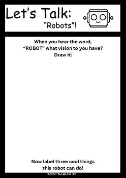 Preview of Let's Talk:  "Robots" - A Creative Activities Menu by the Last Minute Librarian