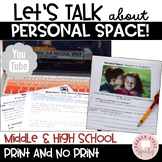 Personal Space Boundaries Lesson Activity Middle School So