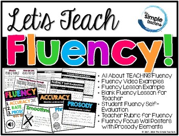 Preview of Let's Teach Fluency! How to teach fluency prosody, lessons, posters, and more!