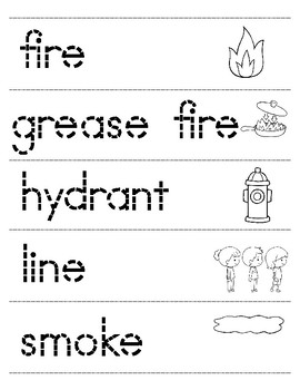 Let's Trace Fire Safety Words! by Donna Austin-Ahner | TpT