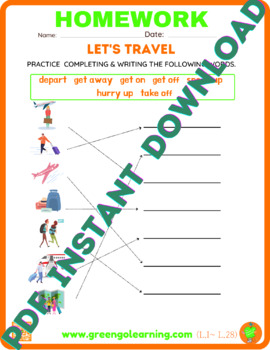 Preview of Let's Travel / ESL PDF HOMEWORK / (easy task)