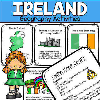 Preview of Ireland Printable Booklet Country Facts & Activities Elementary World Geography