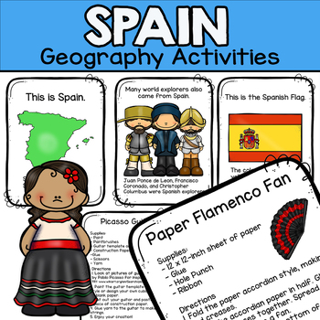 Preview of Spain Printable Booklet - Country Facts & Activities Elementary World Geography