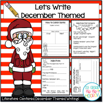 Preview of Writing Lessons with a December Theme Focus on Adjectives