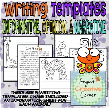 Preview of Writing Templates (Informative, Opinion & Narrative)