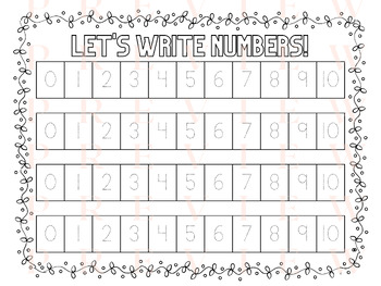 Preview of Let's Write Numbers! Numbers 0 - 10 Handwriting | Tracing | Back to School Plant
