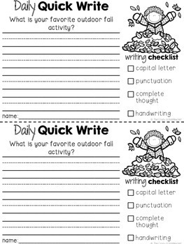 October Daily Quick Writing Prompts by The Crazy ...