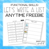 Let's Write a List Anytime Freebie