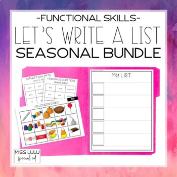 Preview of Let's Write a List: Seasonal Bundle - Functional Writing
