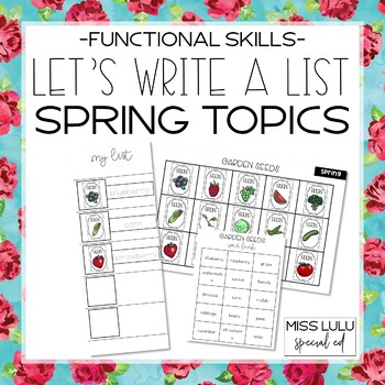Preview of Let's Write a List Spring Topics