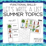 Let's Write a List: Summer Topics - Functional Writing for