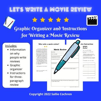 Preview of Let's Write a Movie Review! Writing Packet for Grades 6-8