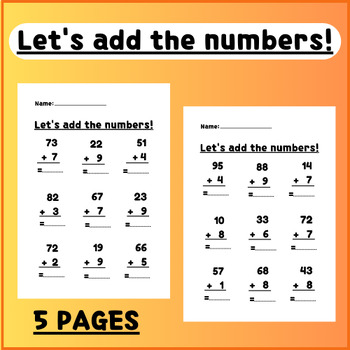 Preview of Let's add the numbers | addition operations | addition math game | Math