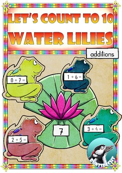 Preview of Let's count to 10 - Laying material: frogs and water lilies (additions)