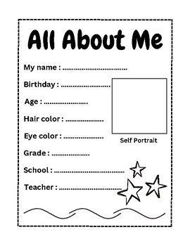 Let's get to know me 2 (All about me) Worksheet/Printables by Kanya Khanka