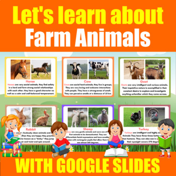 Let's learn about Farm Animals Printable & digital cards for kids with fun  facts
