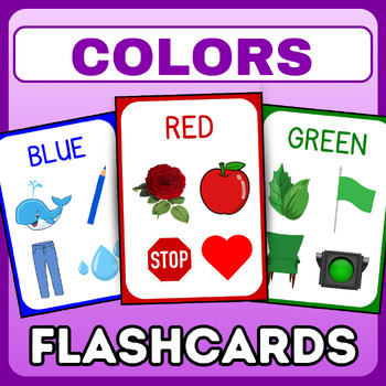 Preview of Let's learn the colors! Flashcards - English -Preschool Learning Cards