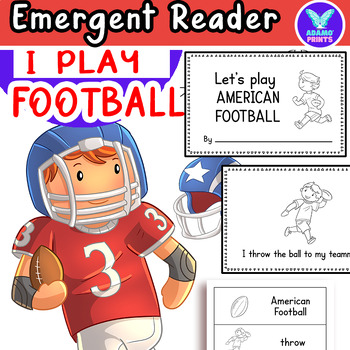 Preview of Let's play AMERICAN FOOTBALL - Sport Emergent Reader Kindergarten & First Grade
