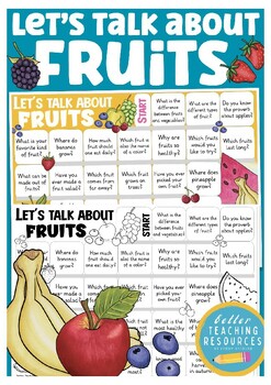 Preview of Let's talk about... fruits (healthy food) English ESL speaking game
