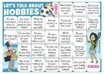 Let's talk about... hobbies and leisure activities English ESL speaking game