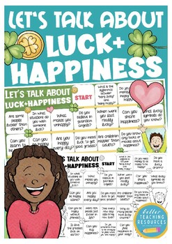 Preview of Let´s talk about... luck + happiness English, ESL conversation game