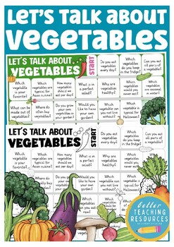 Preview of Let's talk about... vegetables / healthy food English ESL speaking game